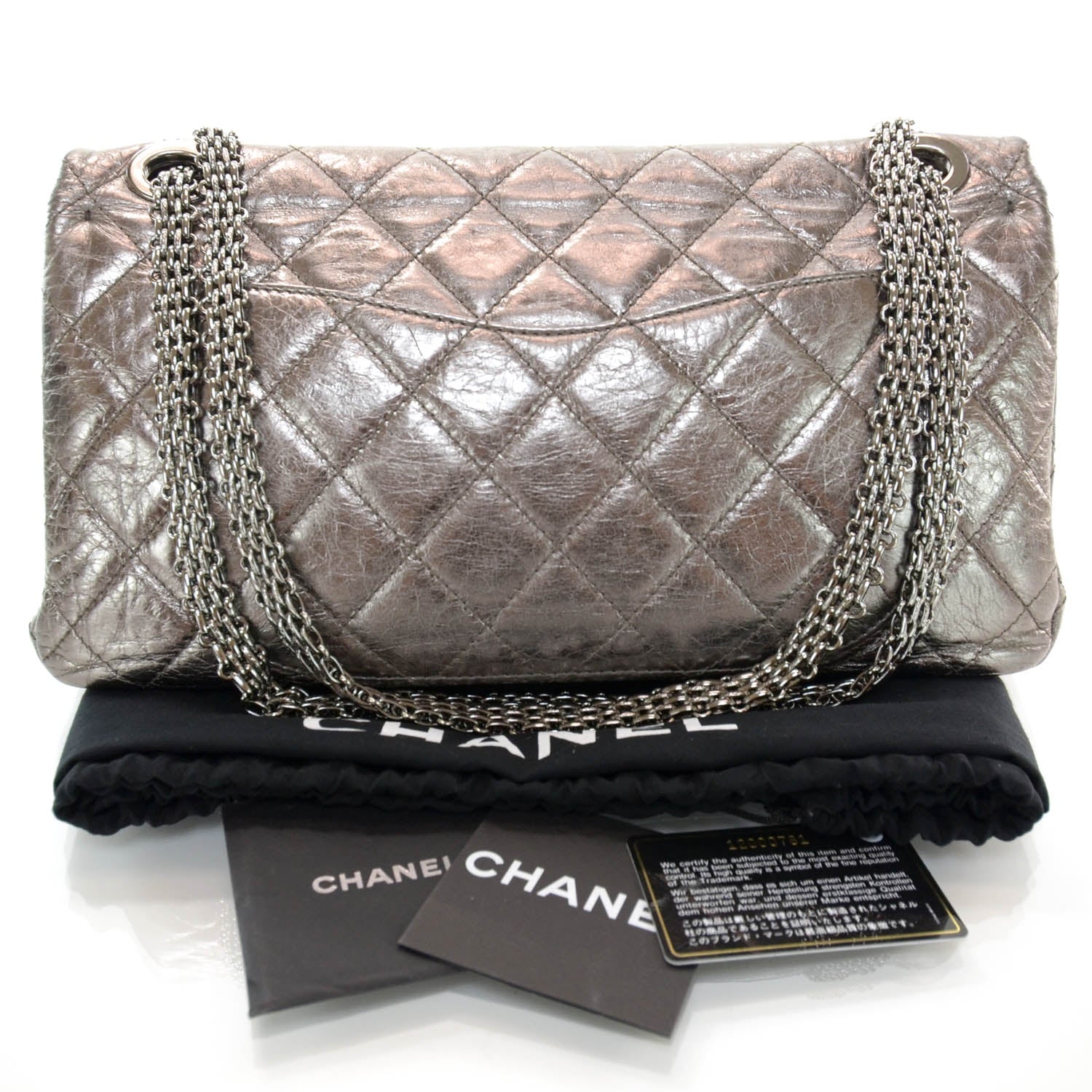 Chanel Calfskin 2.55 Reissue 228 Flap Metallic Silver 3 of 8