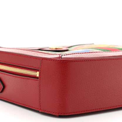 Gucci GG Supreme Monogram Flora Web Small Ophidia Top Handle Shoulder Bag Hibiscus Red 9 of 11