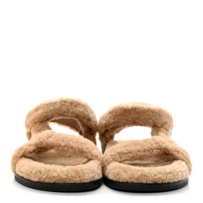 Fendi Shearling FF Fendi Feel Sandals 39 California Cacao 2 of 8