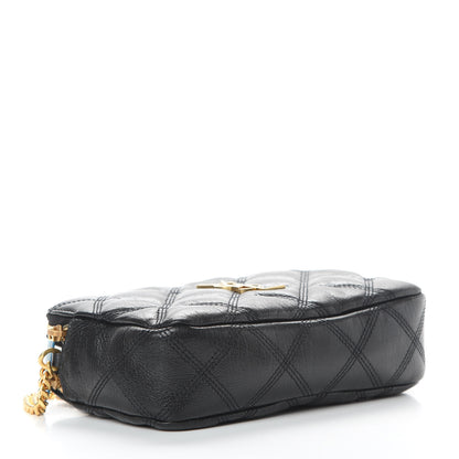 Saint Laurent Grained Lambskin Quilted Mini Becky Double Zip Bag Black 4 of 12