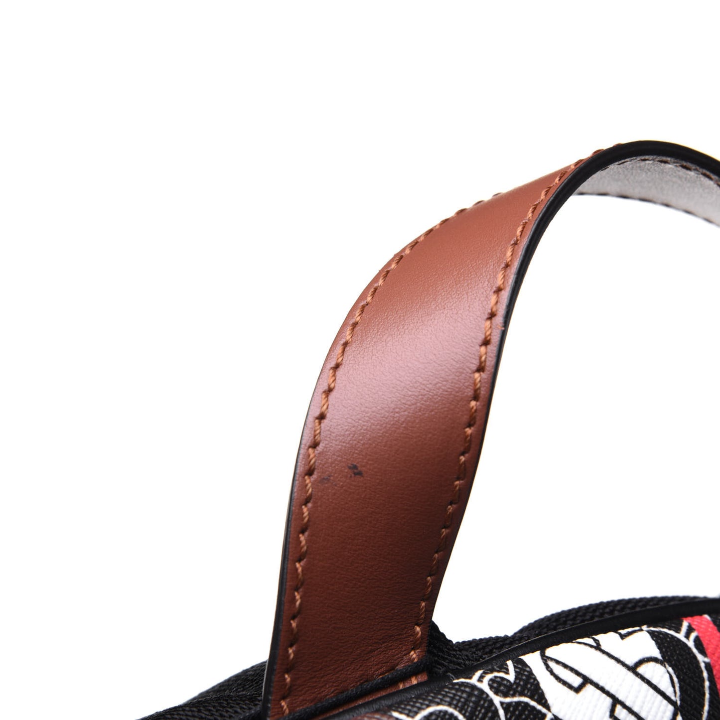 E-Canvas Monogram Stripe Backpack Bridle Brown