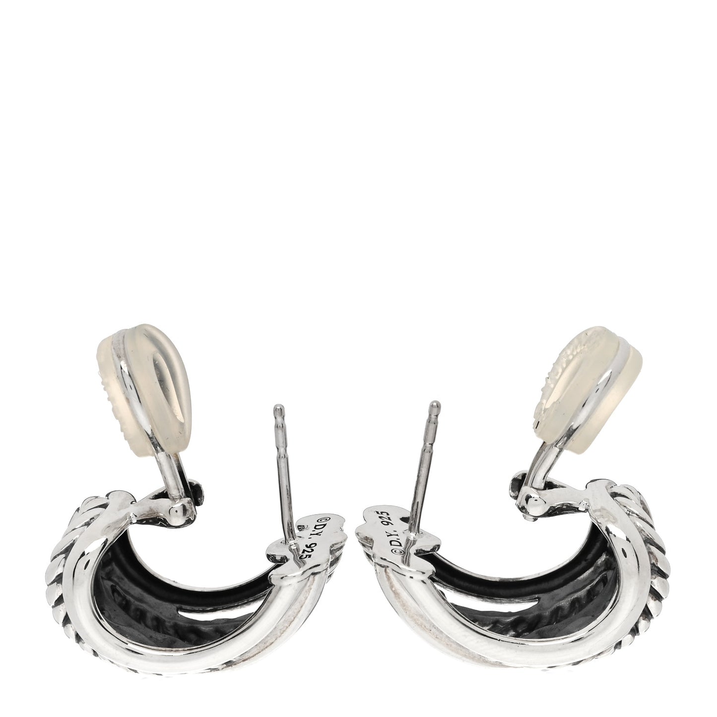 Sterling Silver Crossover Shrimp Earrings