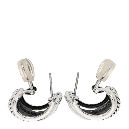 David Yurman Sterling Silver Crossover Shrimp Earrings 3 of 4