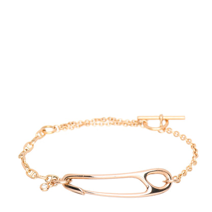 Hermes 18K Rose Gold Diamond MM Chaine d'Ancre Punk Bracelet SH 1 of 5