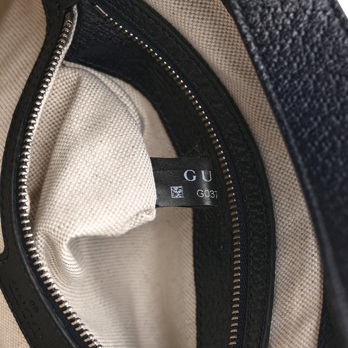 Gucci GG Supreme Monogram Textured Dollar Calfskin Web Small Jackie 1961 Hobo Beige Blue 8 of 11