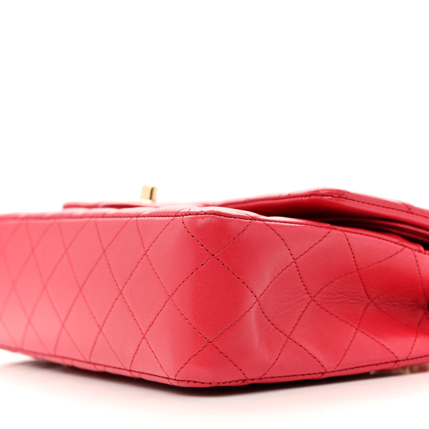 Chanel Lambskin Quilted Medium Double Flap Dark Pink 10 of 11