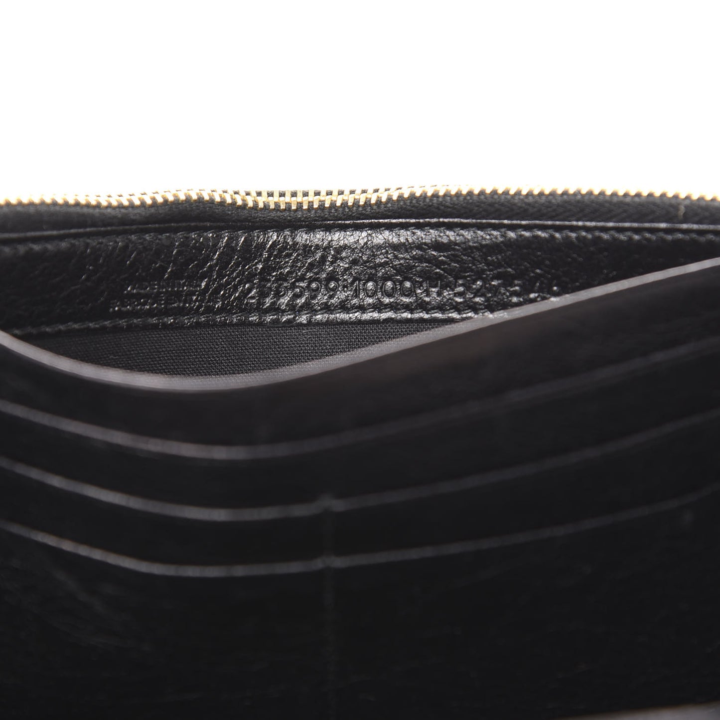 Agneau Giant 12 Gold Hardware Money Wallet Black