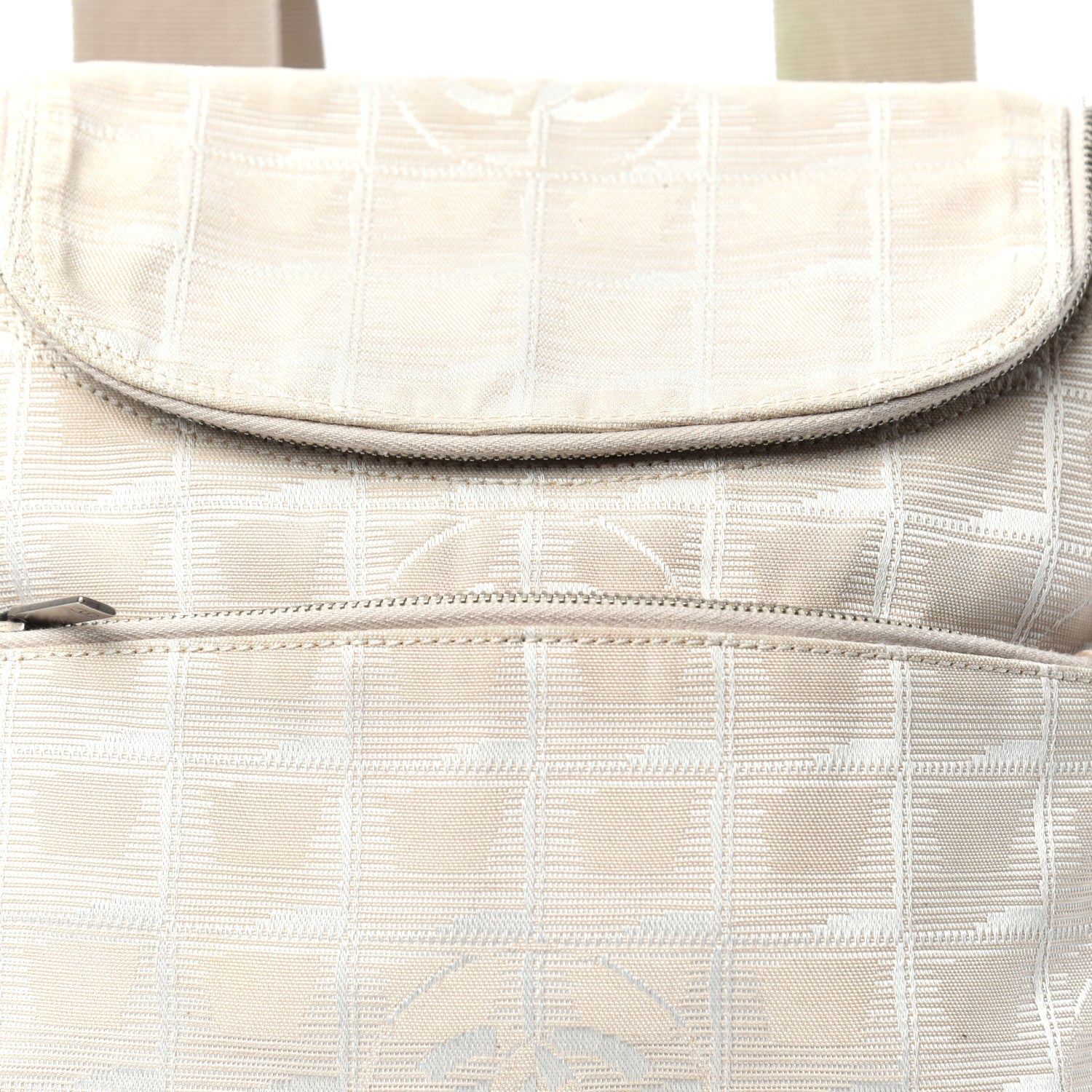Chanel Nylon Travel Backpack Beige 10 of 10