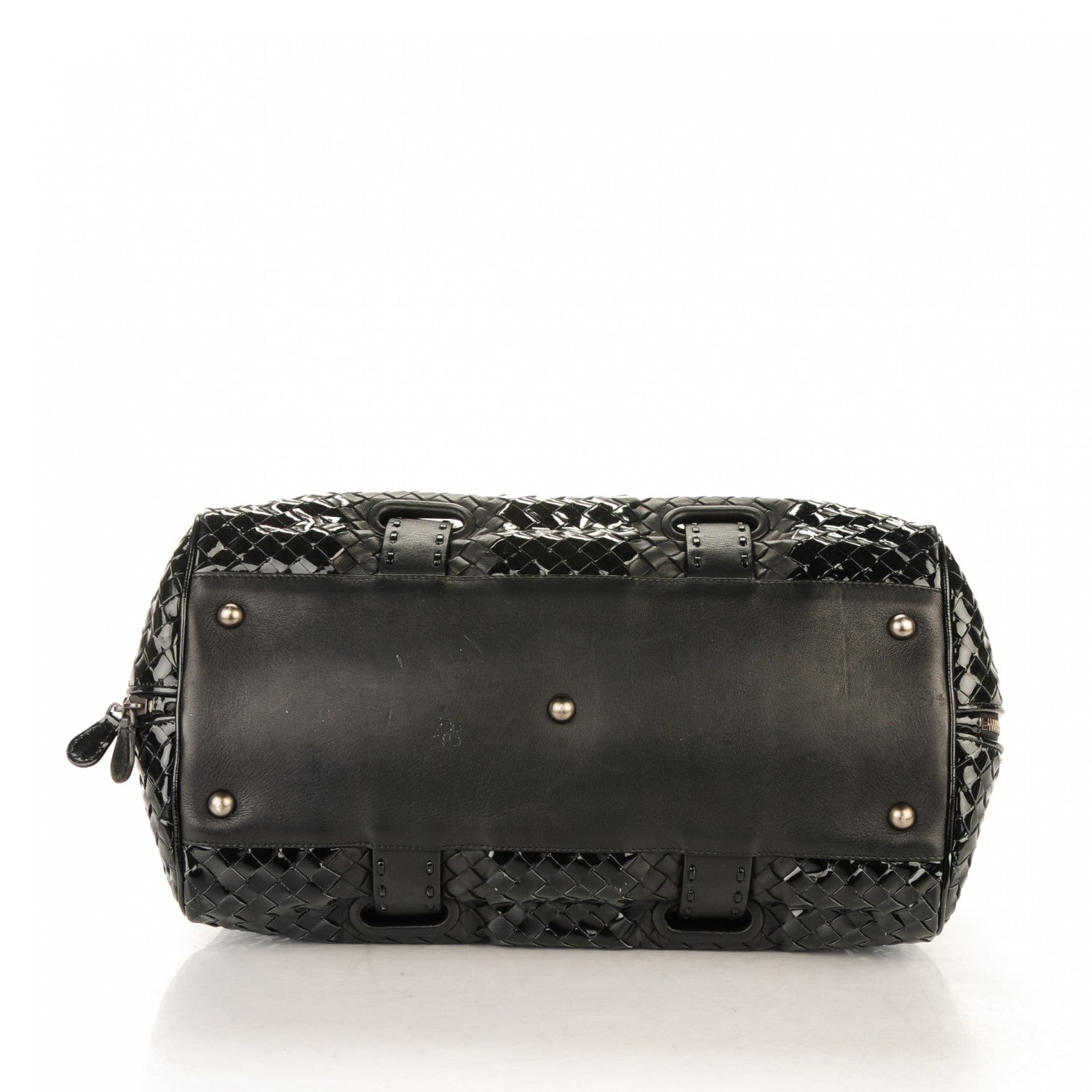 Bottega Veneta Patent Nappa Intrecciato Satchel Nero Black 5 of 13