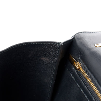 Salvatore Ferragamo SALVATORE FERRAGAMO Hammered Calfskin Vara Bow Chain Flap Crossbody Black 11 of 11