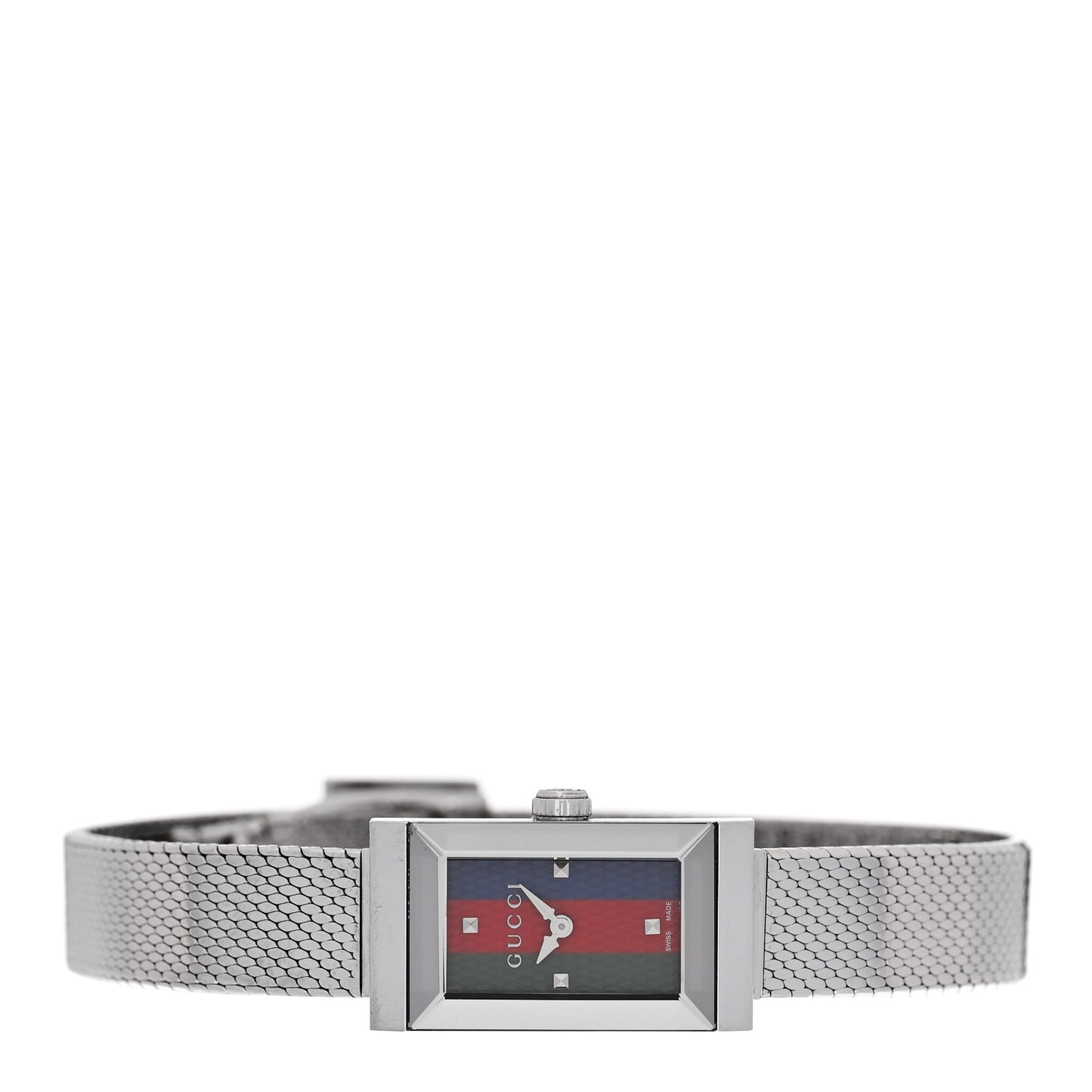 Stainless Steel 14mm Web G-Frame Quartz Watch Green