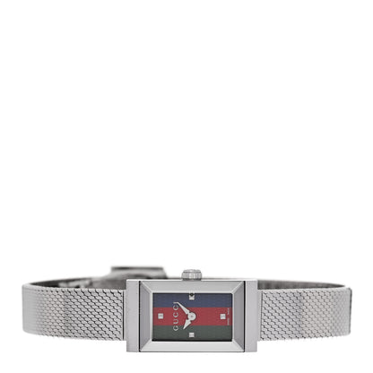 Gucci Stainless Steel 14mm Web G-Frame Quartz Watch Green 2 of 4