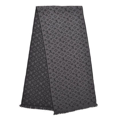 Louis Vuitton Wool Monogram Classic Scarf Charcoal Grey 3 of 4