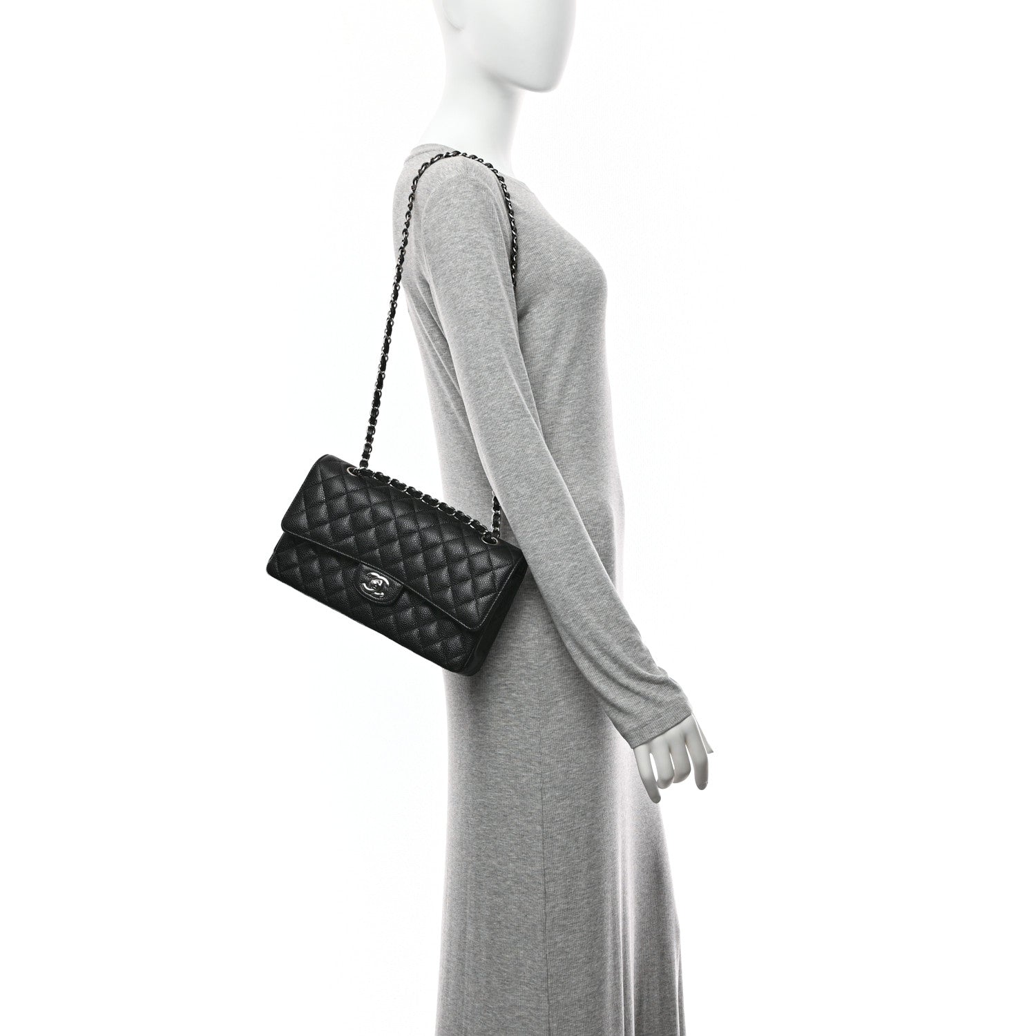 Chanel Caviar Quilted Medium Double Flap Black 2 of 10