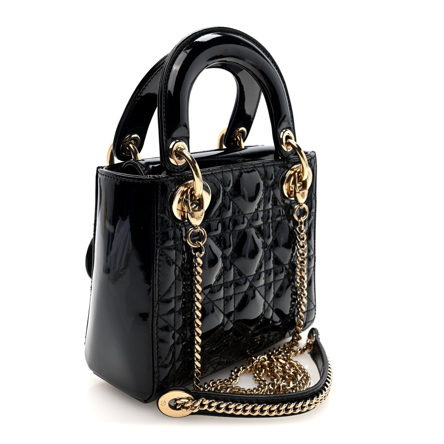 Christian Dior Patent Cannage Mini Lady Dior Black 3 of 9