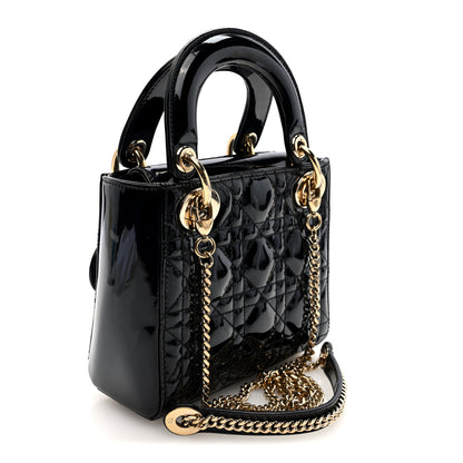 Christian Dior Patent Cannage Mini Lady Dior Black 3 of 9