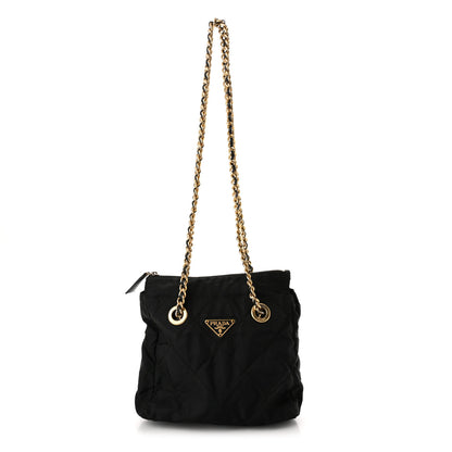 Prada Nylon Tessuto Impuntu Quilted Shoulder Bag Black 1 of 8