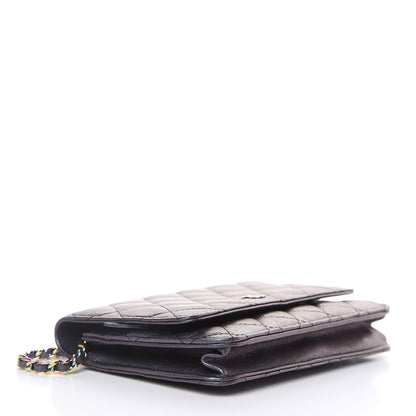 Chanel Iridescent Goatskin Quilted Wallet On Chain WOC Purple 4 of 13