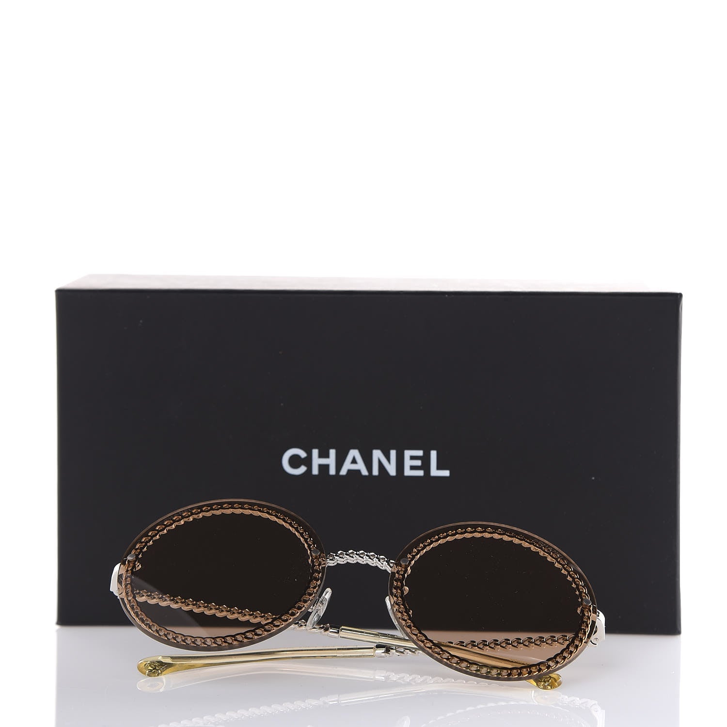 Chanel Chain Round Sunglasses 4245 Brown Gold 7 of 7