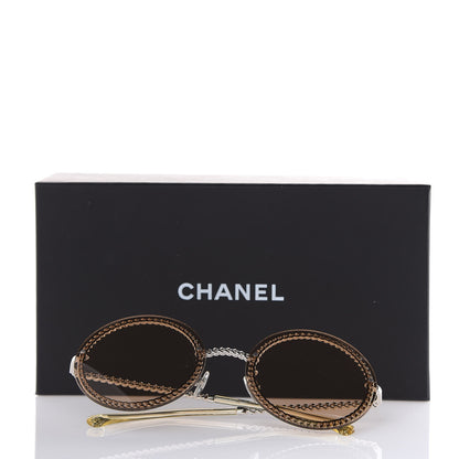 Chanel Chain Round Sunglasses 4245 Brown Gold 7 of 7