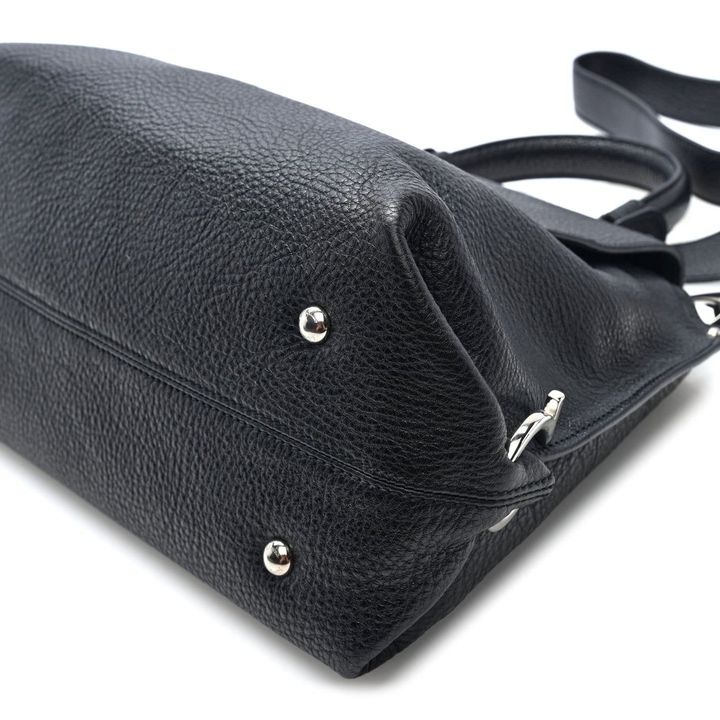 Grained Calfskin Medium Sofia Satchel Black