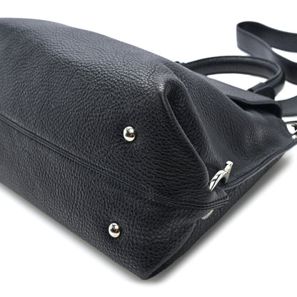Salvatore Ferragamo Grained Calfskin Medium Sofia Satchel Black 9 of 9