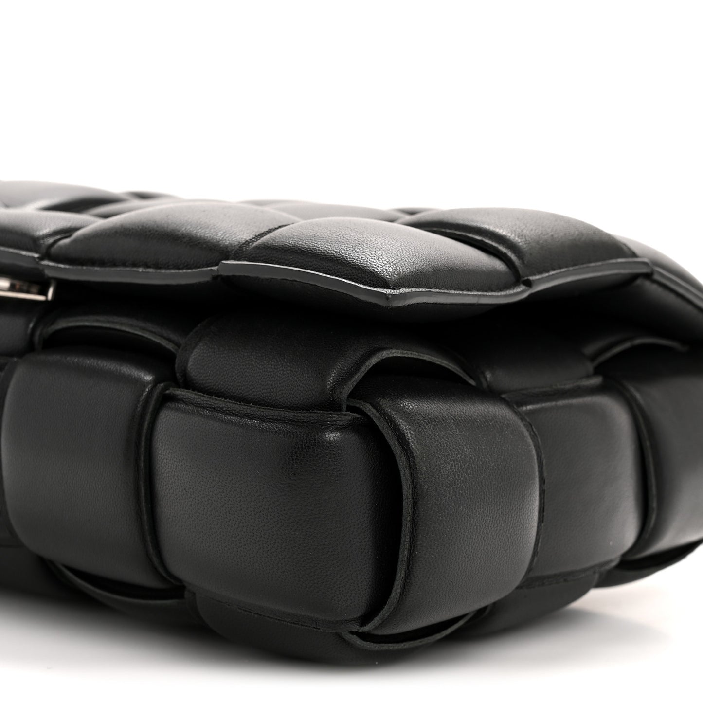 Nappa Maxi Intreccio Padded Cassette Crossbody Bag Black