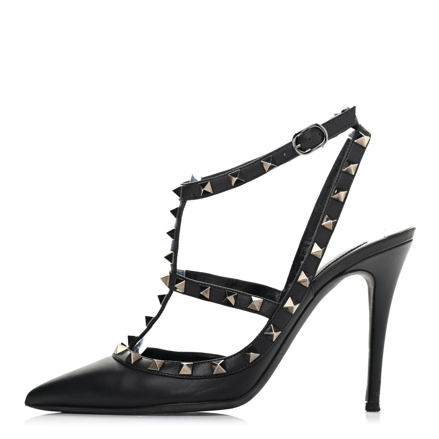 Nappa Rockstud Ankle Strap Pumps 39 Black