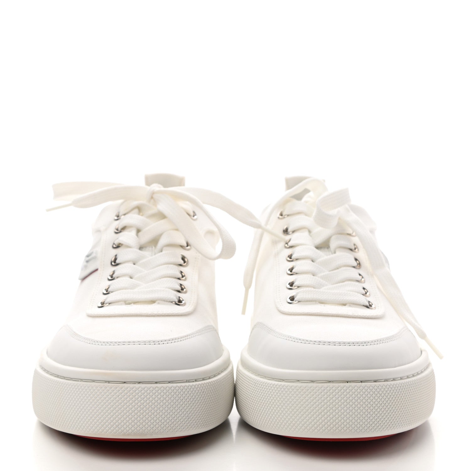 Christian Louboutin Toile Calfskin Simplerui Flat Sneakers 39.5 White 2 of 9