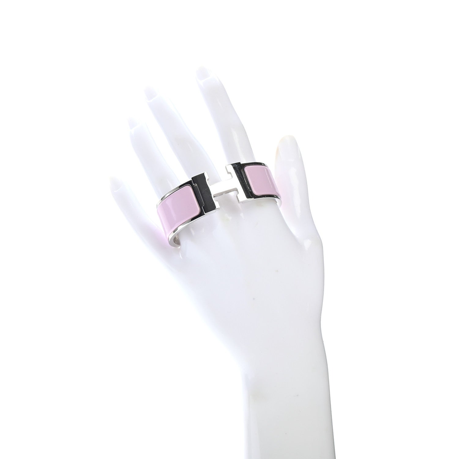 Hermes Enamel Wide Clic Clac H Bracelet PM Rose Dragee 2 of 4