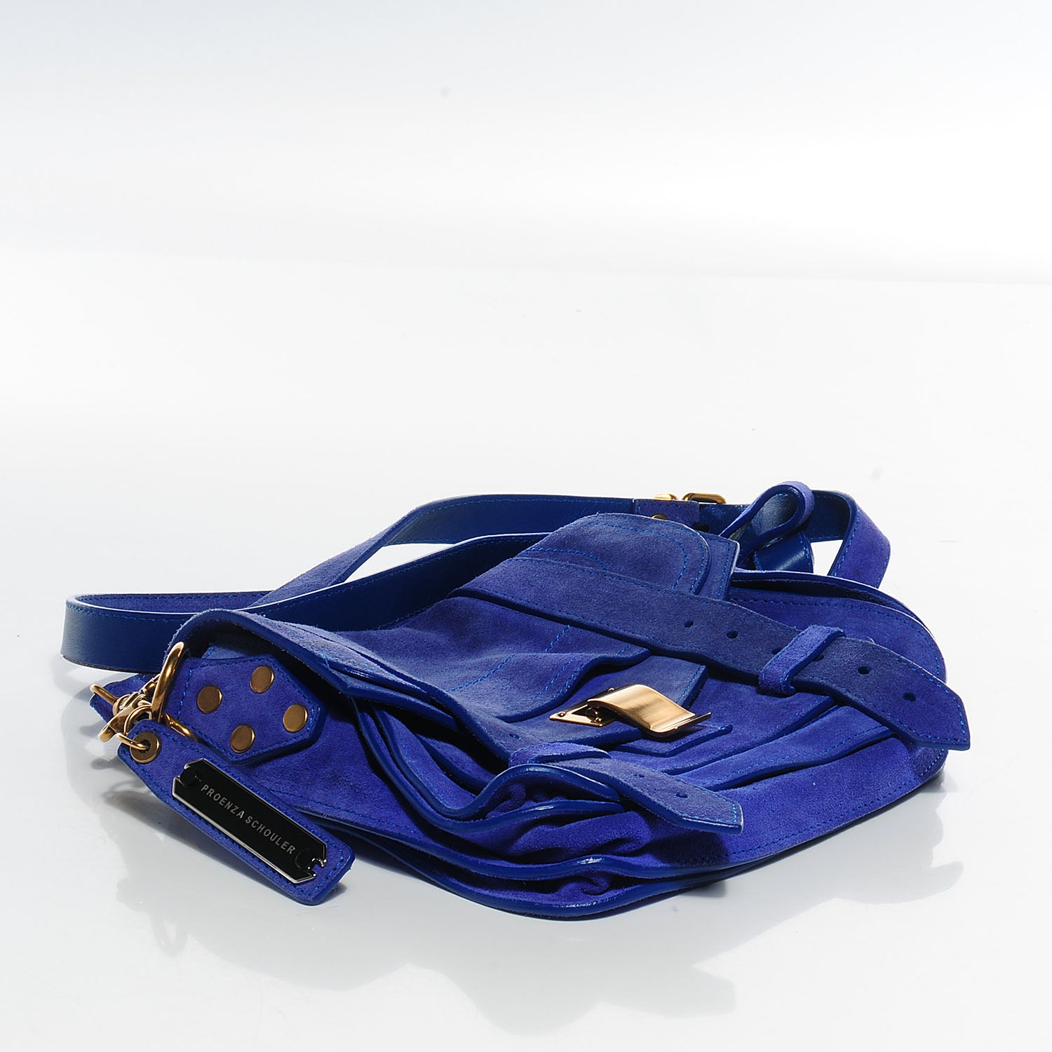 Proenza Schouler Suede PS1 Mini Pouch Messenger Bag Cobalt 4 of 12