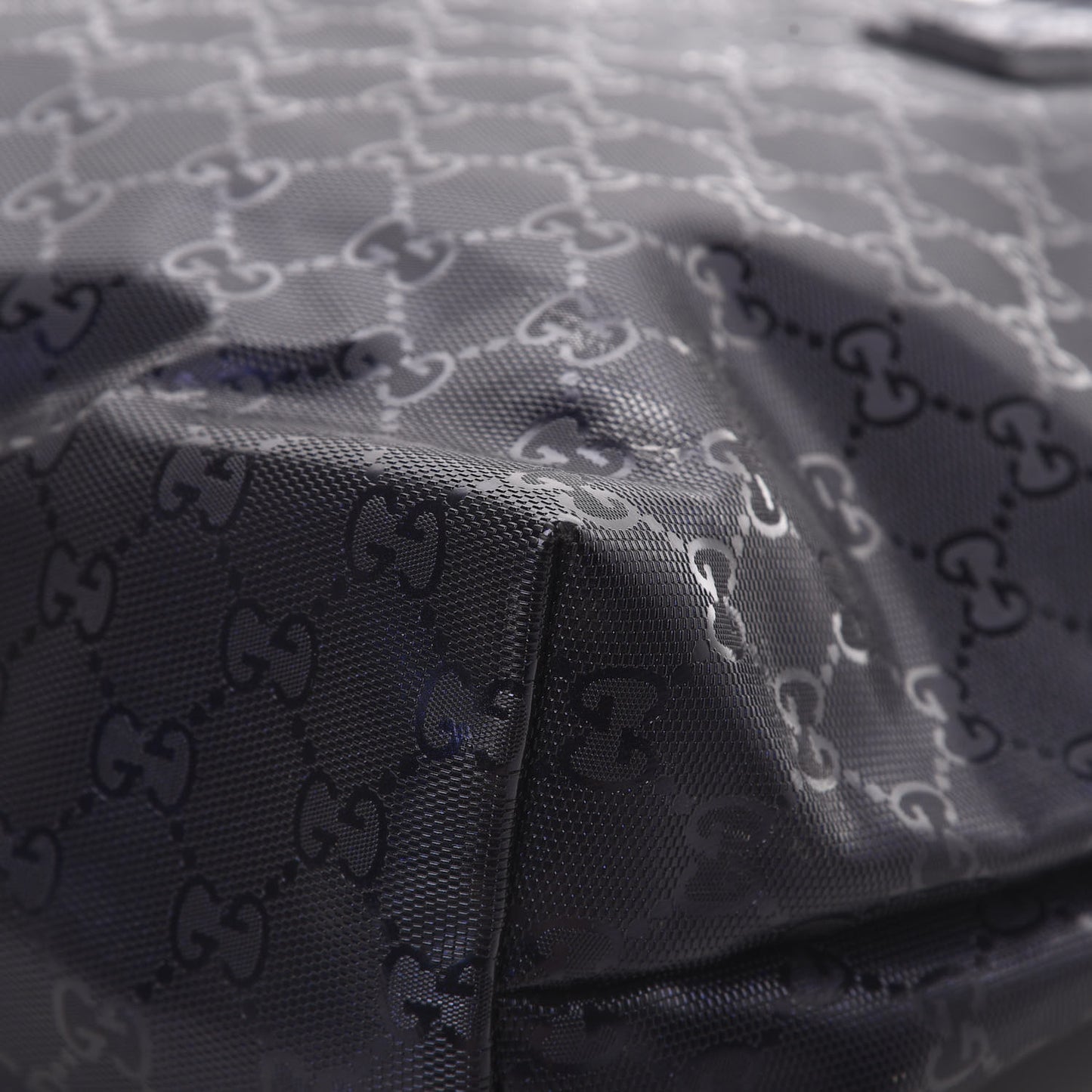 Imprime Monogram Medium Zippered Shopping Tote Navy