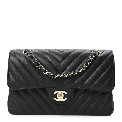 Chanel Caviar Chevron Quilted Small Double Flap Black 1 of 10