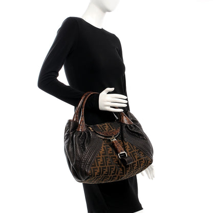 Fendi Zucca Nappa Nuvolata Vitello Tortuga Spy Tobacco Moro 2 of 8