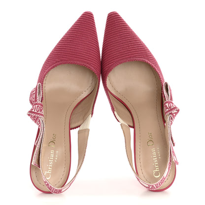 Christian Dior Technical Canvas Ribbon J Adior Slingback 65mm Pumps 37.5 Dusty Pink 2 of 11