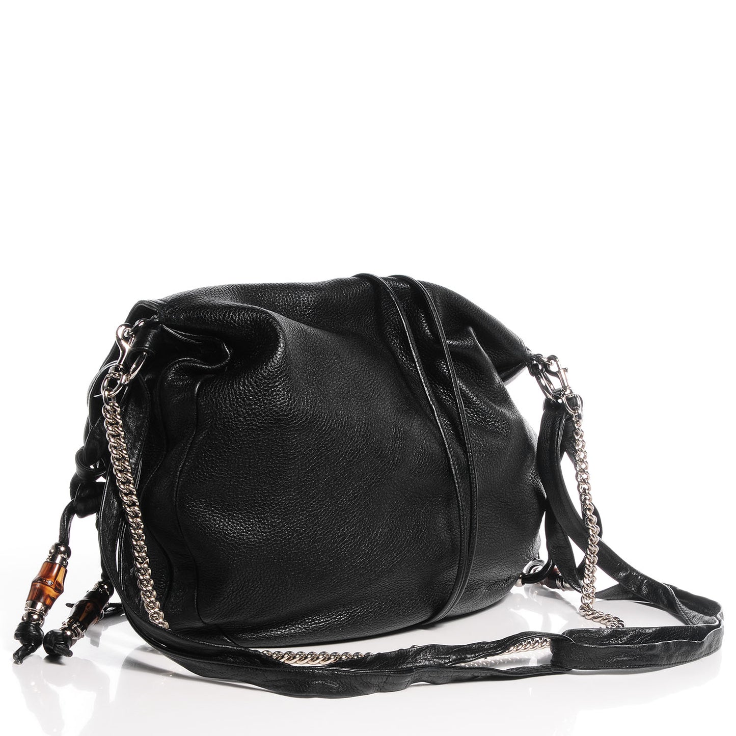Leather Large Jungle Shoulder Bag Black