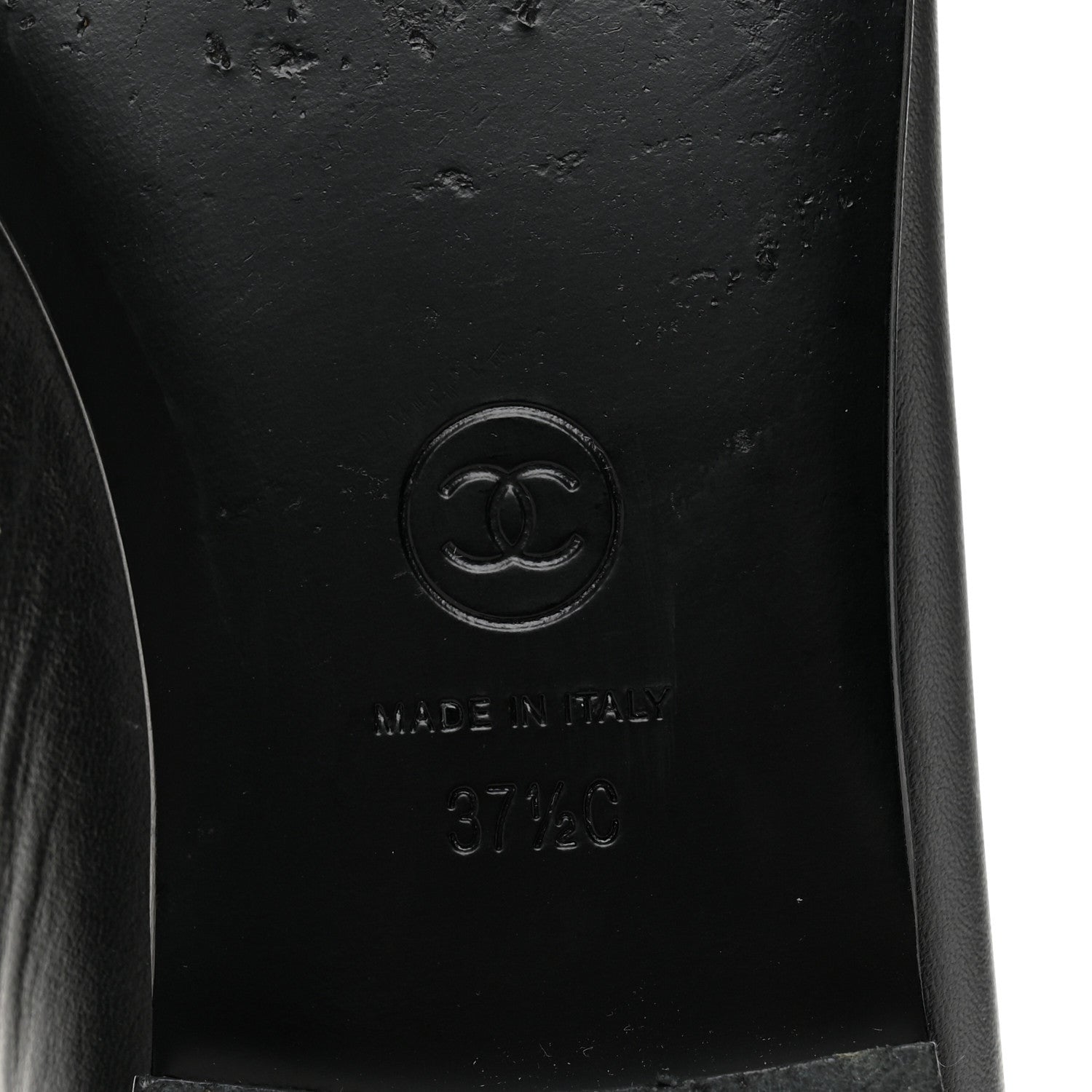 Chanel Lambskin Patent Cap Toe CC Ballerina Flats 37.5 Black 8 of 10