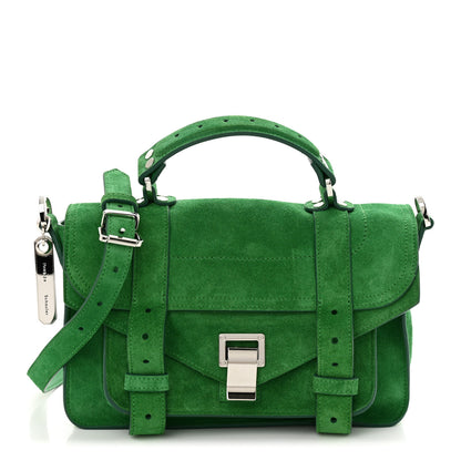 Proenza Schouler Suede Tiny PS1 Satchel Bottle Green 1 of 9