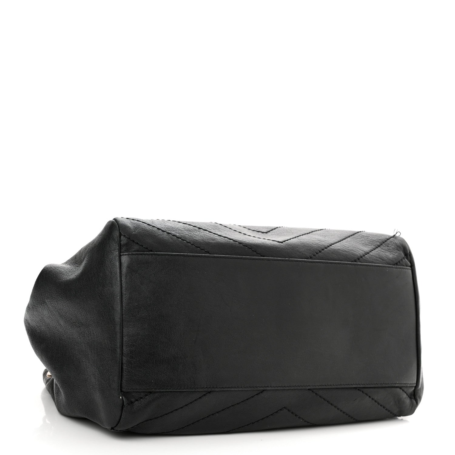 Saint Laurent Pebbled Lambskin Chevron Monogram Large Nolita Black 4 of 11