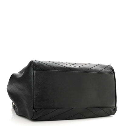 Saint Laurent Pebbled Lambskin Chevron Monogram Large Nolita Black 4 of 11