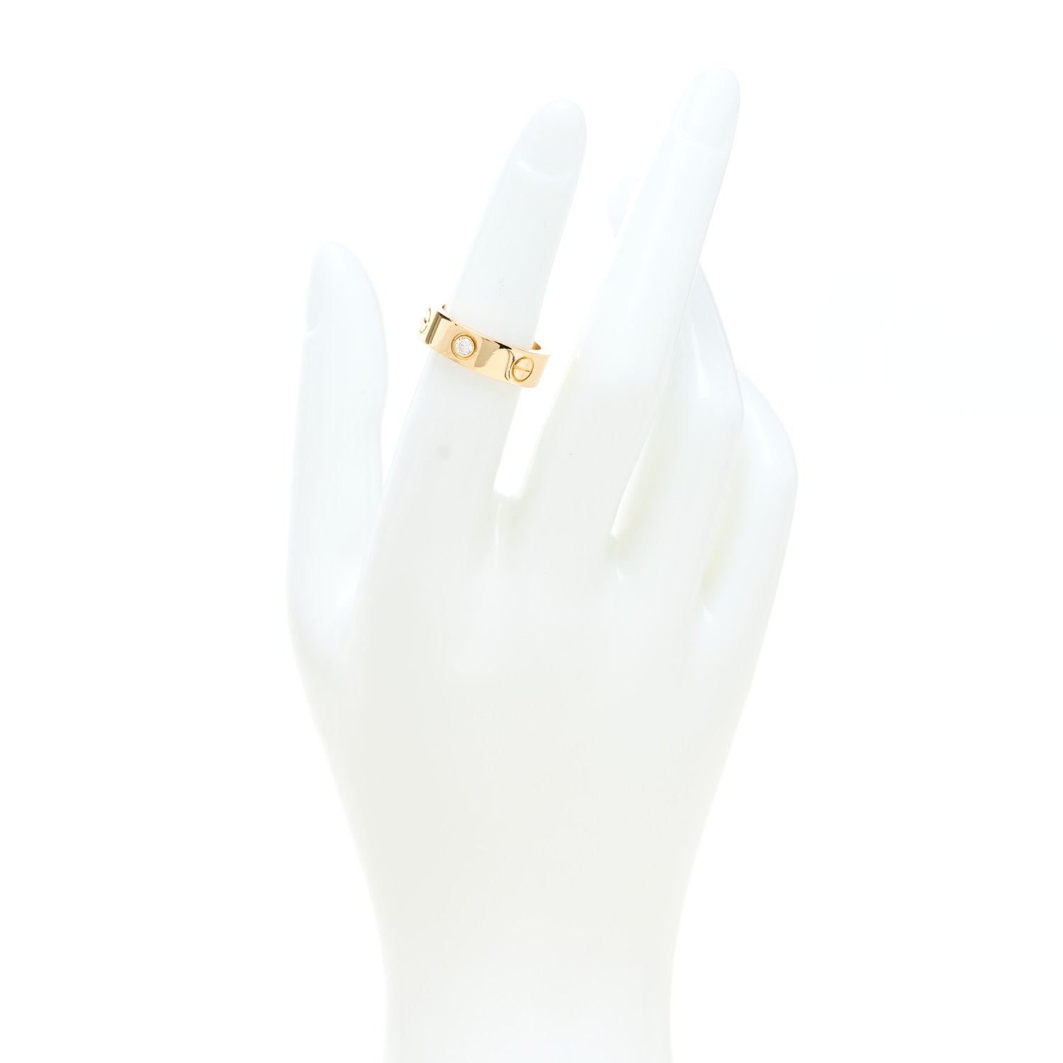 Cartier 18K Yellow Gold 3 Diamond 5.5mm LOVE Ring 50 5.25 2 of 6
