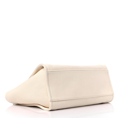 Chanel Canvas Pearl Medium Deauville Tote Ecru Beige 4 of 9