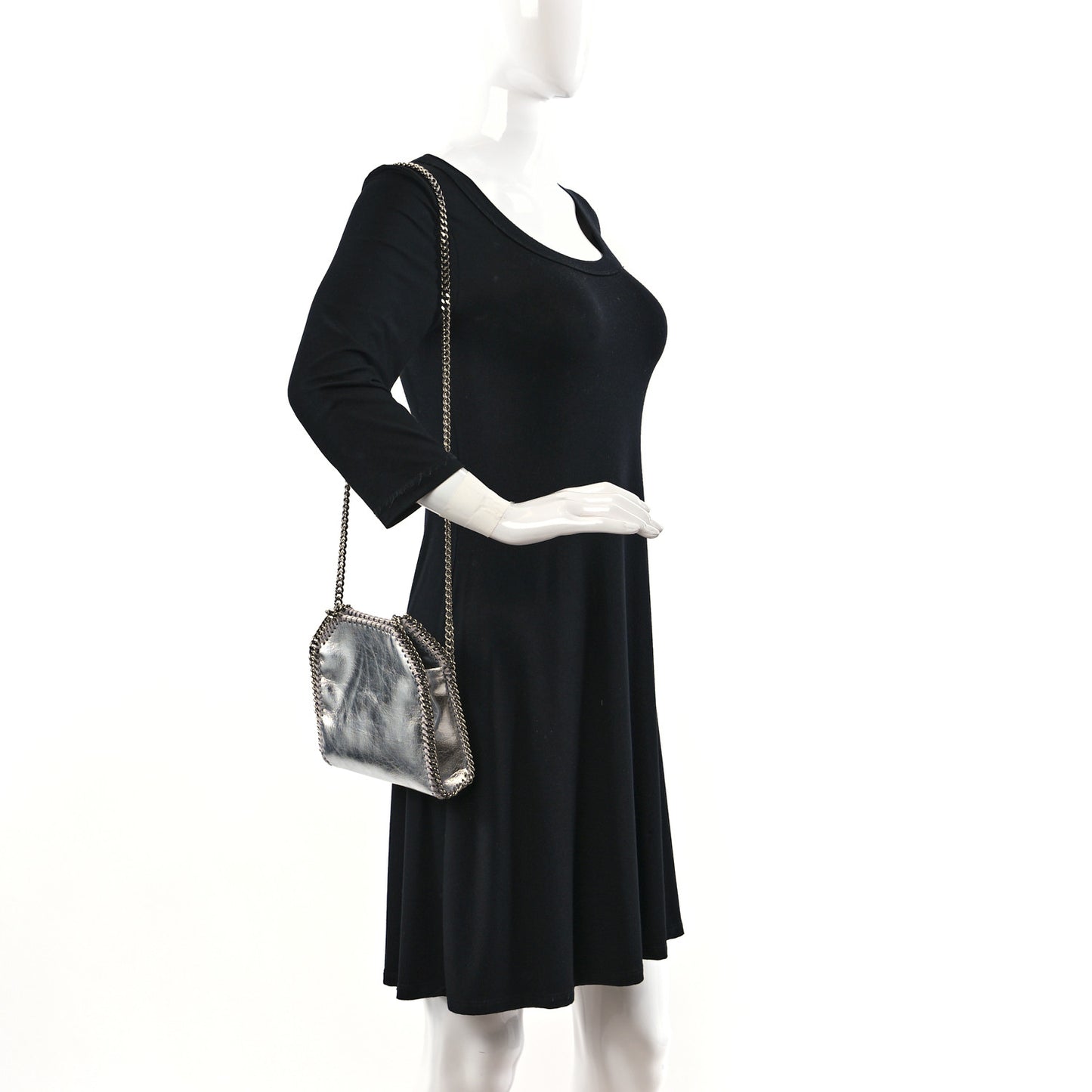 Metallic Eco Alter Nappa Tiny Falabella Tote Silver