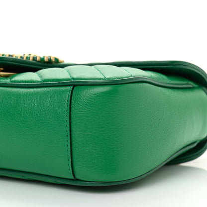 Gucci Azalea Calfskin Enamel Matelasse Diagonal Small Torchon GG Marmont Shoulder Bag New Shamarock Emerald 10 of 11