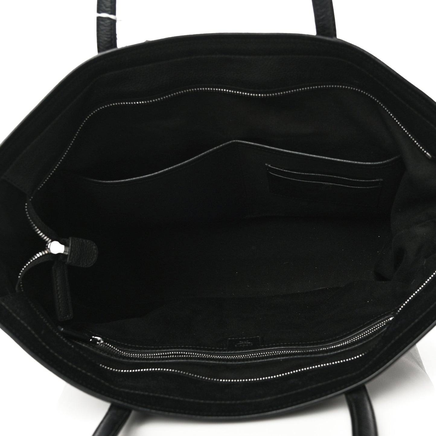 Calfskin Visetos Anya Shopper Tote Black