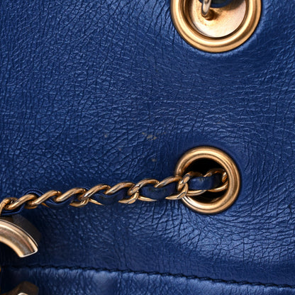 Chanel Calfskin Front Zip CC Drawstring Chain Drawstring Tote Blue 11 of 13