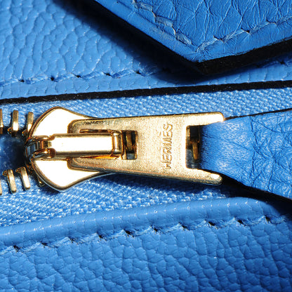 Hermes Taurillon Clemence Birkin 35 Bleu Paradis 14 of 26