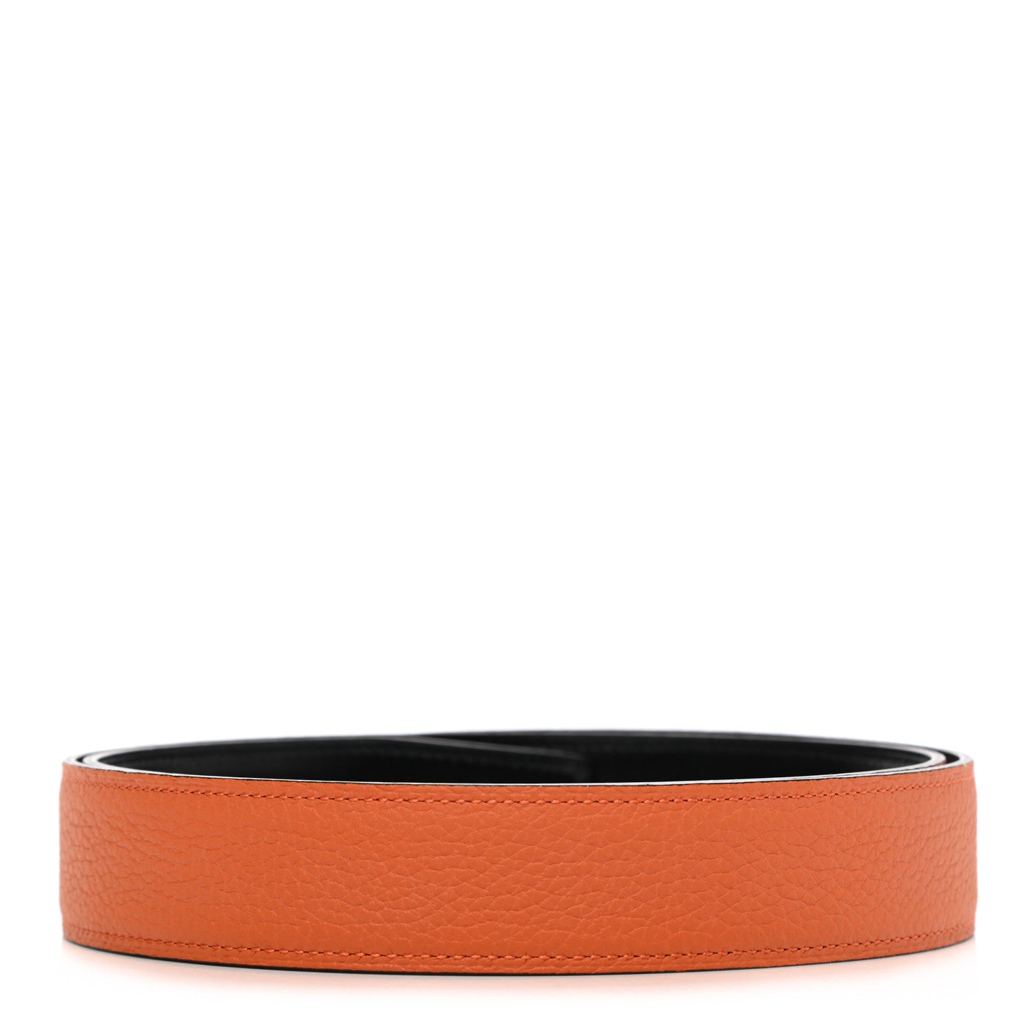 Hermes Togo Swift 32mm Belt Strap 90 Orange Black 2 of 5