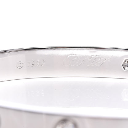 Cartier 18K White Gold 6 Diamond LOVE Bracelet 17 4 of 5
