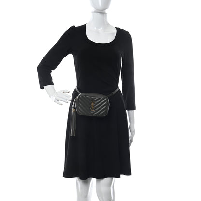 Saint Laurent Calfskin Matelasse Monogram Lou Belt Bag Storm 2 of 11